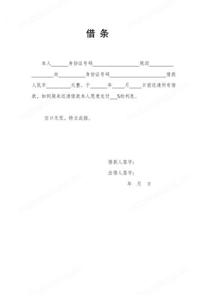 通用借条